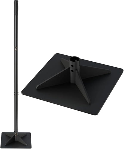 Thickened Garden Steel Tamper with 47 inch Adjustable Handle & Rubber Grip, 10"x10" Heavy Duty Soil Tamper Tool for Ground & Gravel Leveling, Steel Dirt Compactor for Yard, Sand, Driveway