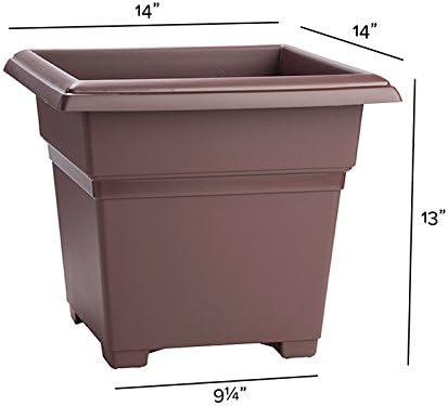 Novelty Countryside Square Tub Planter, Brown, 14-Inch