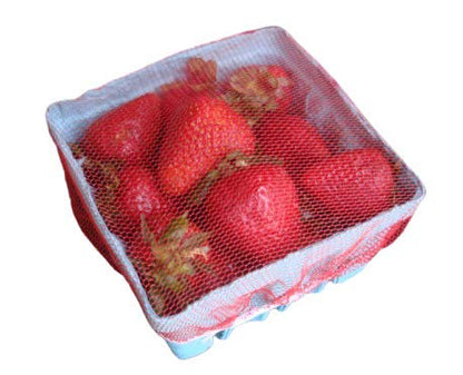 100 pcs mesh Netting for Berry Baskets Farmers Market Produce Supplies Stretchable net fits Quart Pint Half Pint Box (One Size)