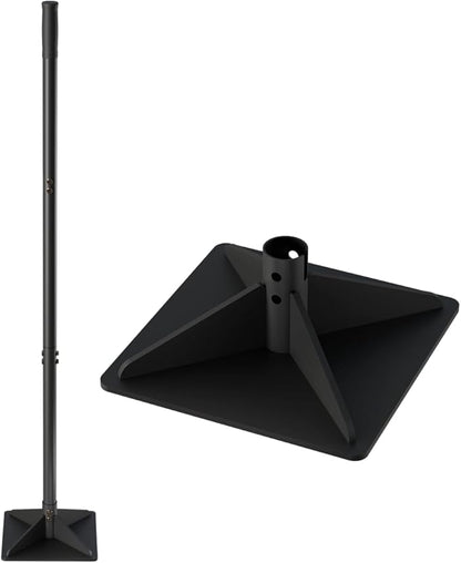 Thickened Garden Steel Tamper with 47 inch Adjustable Handle & Rubber Grip, 8"x8" Heavy Duty Soil Tamper Tool for Ground & Gravel Leveling, Steel Dirt Compactor for Yard, Sand, Driveway
