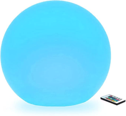 Censinda LED Glowing Ball Light, 10-Inch Cordless 16 Color Changing and 4 Light Modes Kids Night Light, Rechargeable and Dimmable Mood Lamp with Remote Control, Perfect for Home Yard Accent Decor