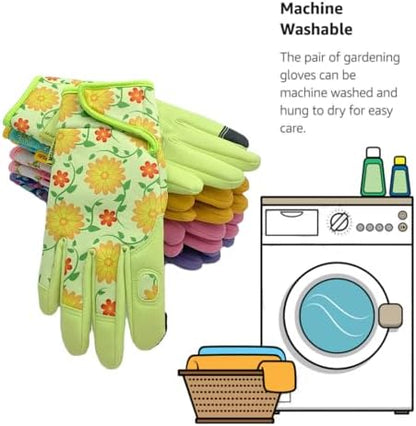 Thorn Proof&Puncture Resistant Gardening Gloves with Grip,Garden Glove for Women, Leather Yard Work Gifts