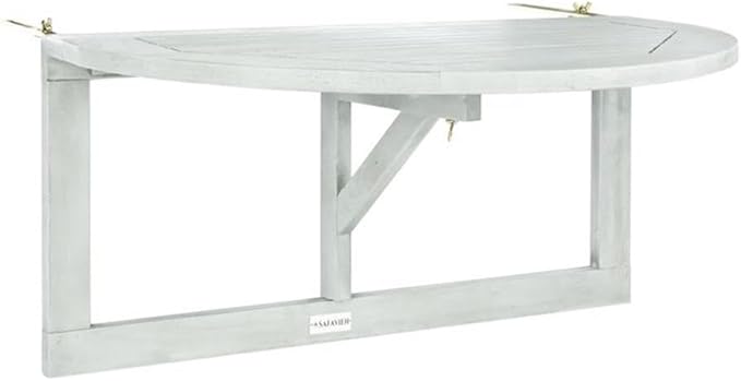 SAFAVIEH PAT7045A Outdoor Collection Owens Natural Balcony Hanging Half Table