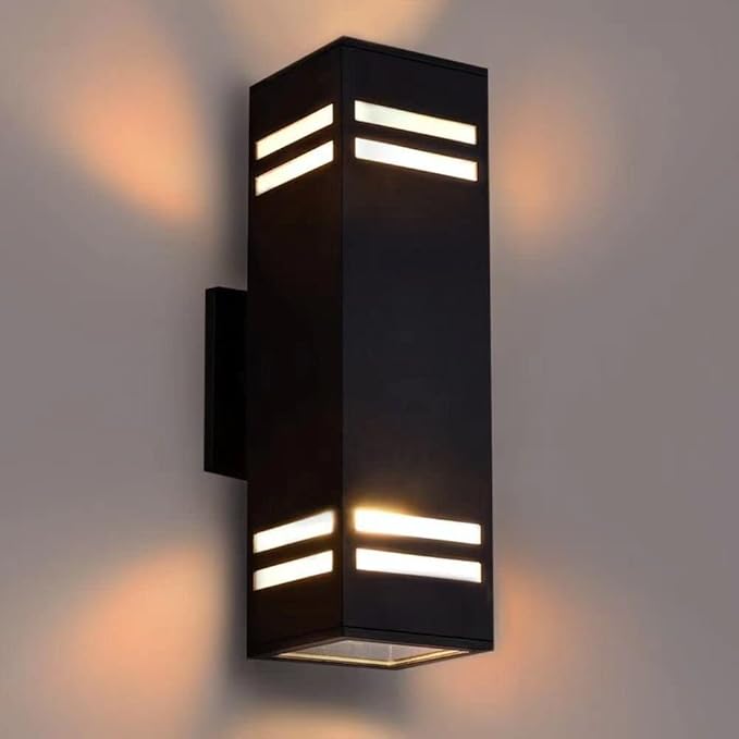 Dusk to Dawn Outdoor Wall Lights Fixture – ETL Listed, Aluminum Waterproof Wall Mount Square Design- Modern Exterior Lighting Outdoor Wall Sconce for Porch, Patio, Front Door