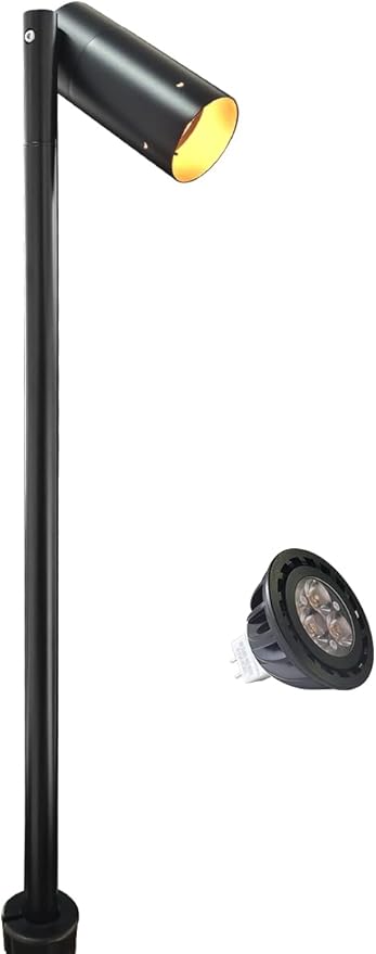 MALORY Brass Path Lights,9-17V AC/DC Low Voltage LED Landscape Pathway Lights,Waterproof Accent Light with G4 Bulb for Garden,Walkway,Driveway,Patio or Yard (P07, 1-Pack with Bulb)