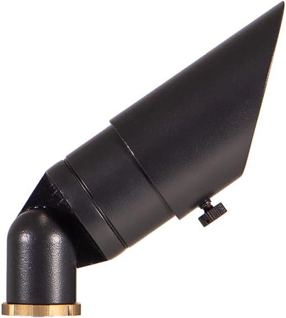 VOLT Top Dog Scotty 12V Cast Brass Mini Outdoor Spotlight (Black) with 4W 2700K Warm White 350 Lumen MR11 LED Bulb for Low Voltage Landscape Lighting of Yard, Lawn, Garden, Patio, Trees & House