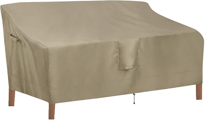 OutdoorLines Outdoor Waterproof Patio 3-Seater Couch Cover - UV Resistant Patio Sofa Furniture Covers Weatherproof Heavy Duty Glider Covers for Outdoor Furniture, 88Wx32.5Dx33H Inches, Camel