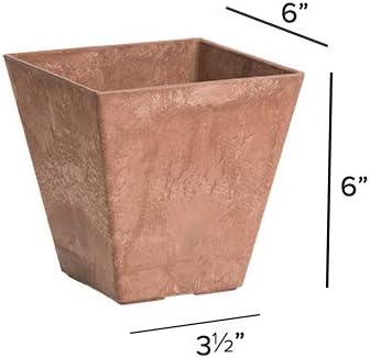 Novelty Artstone 35069 Ella Square Planter, Rust 6"