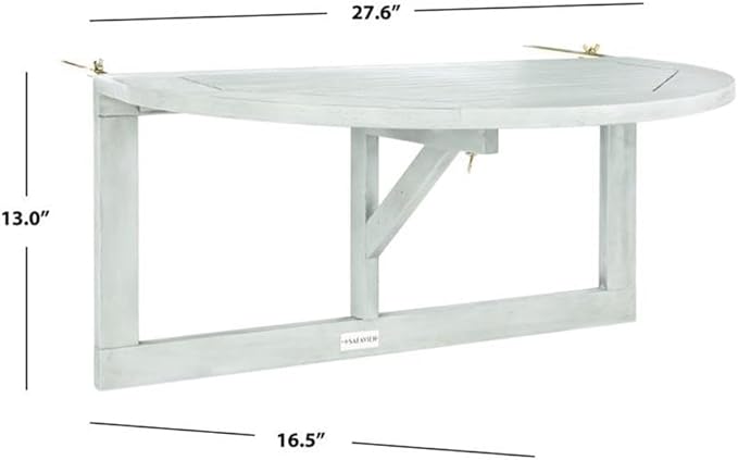 SAFAVIEH PAT7045A Outdoor Collection Owens Natural Balcony Hanging Half Table