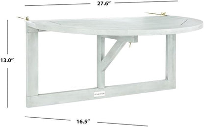 SAFAVIEH PAT7045A Outdoor Collection Owens Natural Balcony Hanging Half Table