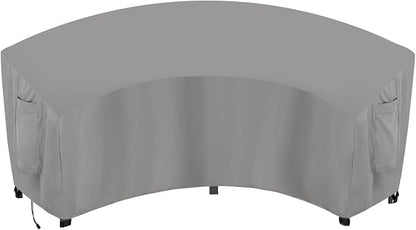 OutdoorLines Waterproof Curved Outdoor Sectional Cover - UV Resistant Windproof Patio Sectional Sofa Covers for Deck, Lawn and Backyard, Heavy Duty Furniture Covers (120Lx36Dx38Hx82FL, Grey)