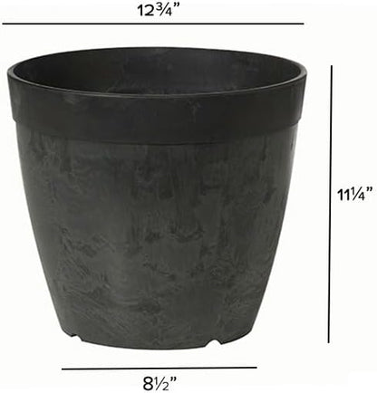 Root & Vessel Dolce Round Planter, Black, 12"
