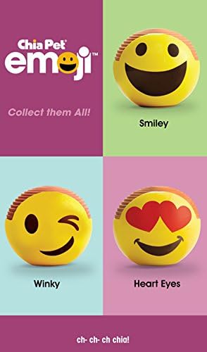 Chia Pet Emoji-Heart Eyes Decorative Pottery Planter, Easy to Do and Fun to Grow, Novelty Gift, Perfect for Any Occasion, Yellow