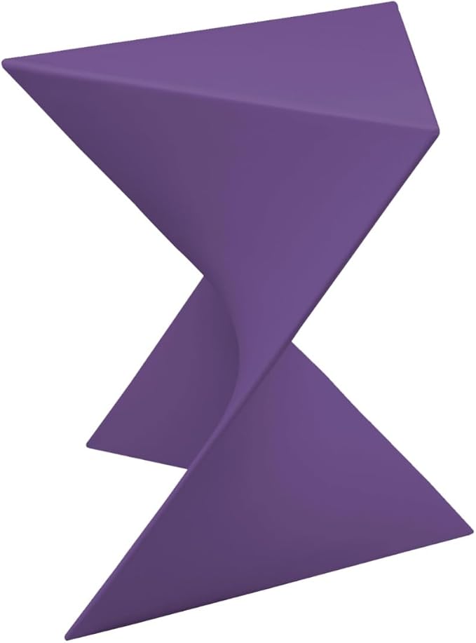 LeisureMod 15.75" Stackable Weather-Resistant Plastic Triangular Side Table - Accent End Table for Indoor & Outdoor Use (Purple, Set of 4)