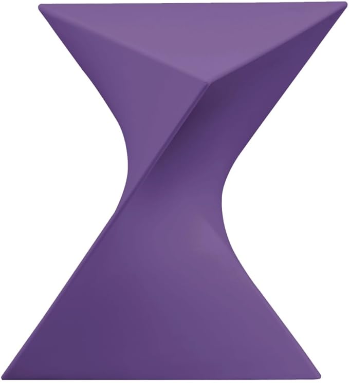 LeisureMod 15.75" Stackable Weather-Resistant Plastic Triangular Side Table - Accent End Table for Indoor & Outdoor Use (Purple, Set of 4)