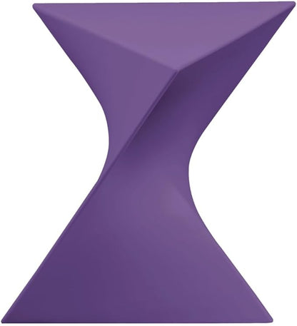 LeisureMod 15.75" Stackable Weather-Resistant Plastic Triangular Side Table - Accent End Table for Indoor & Outdoor Use (Purple, Set of 4)