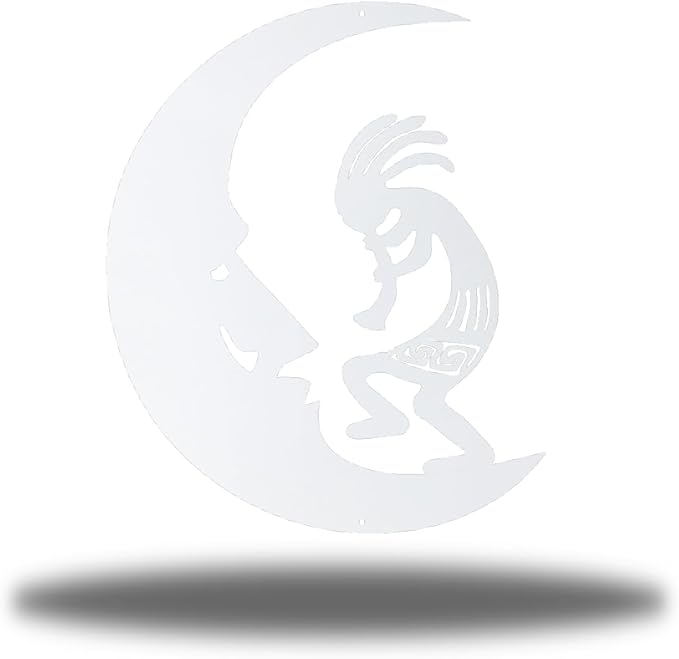Riverside Designs Kokopelli Wall Art Steel Outdoor Decor | Heavy-Duty and Waterproof | Made in USA (White, 12L x 9.5W)