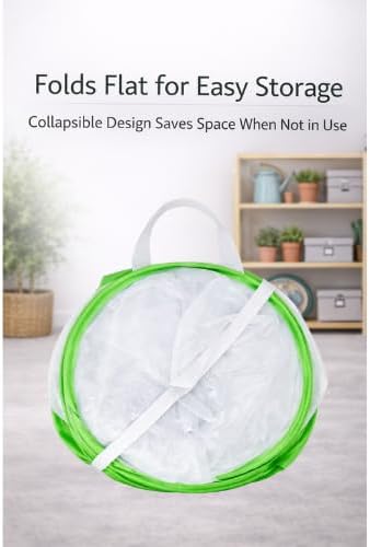 Mesh Plant Protection Cage - Pop Up Garden Net Enclosure with Zipper Door - Breathable Plant Cover Tent for Vegetables, Flowers, Herbs and Potted Plants - 24 x 24 x 36 Inch