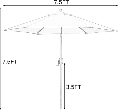Sunnyglade 7.5' Patio Umbrella Outdoor Table Market Umbrella wit
