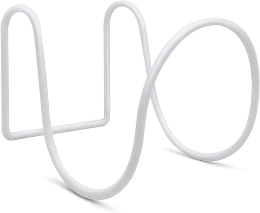 Heavy-Duty Wall Mount Hose Holder for Outdoor & Garden Use (White) - Organizes 50-150 ft Expandable, Pocket, Magic Hoses, Reels, or RV Hoses