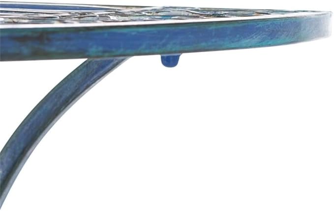 SAFAVIEH Outdoor Collection Annalise Victorian Antique Blue Accent Table