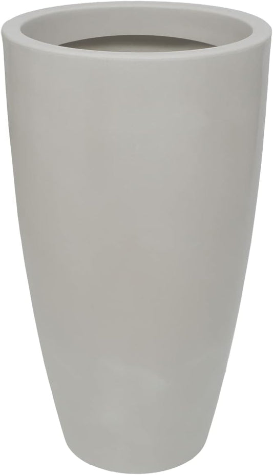 27.6" Tall Planter | Eco-Friendly, Durable, Lightweight | Indoor/Outdoor Use, All-Weather, Contemporary Design by Brazilian Artisans - White