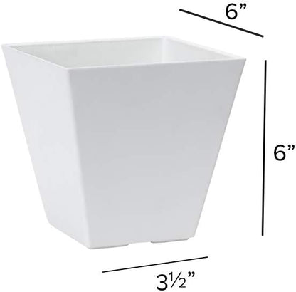 Novelty Artstone 35062 Ella Square Planter, White