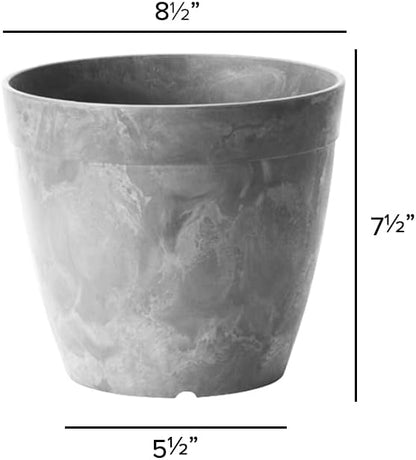 Root & Vessel Dolce Round Planter, Gray, 8"