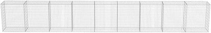 Galvanized Steel Gabion Wall with Covers, Gabion Mesh Wire Wall Panel Galvanized Steel Garden Stone Wire Basket Fencing Patio Decorative Fence, 354"x19.7"x39.4",-187
