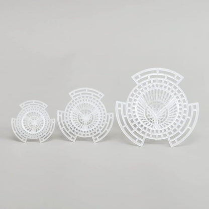15 Pack Flower Pot Hole Mesh Pad Plastic Cone Bottom Grid Gasket Drain Mat Cover Drainage Screen for Plants Bonsai Gardening Breathable Hydrophobic Anti-Rot Root Prevent Soil Leakage