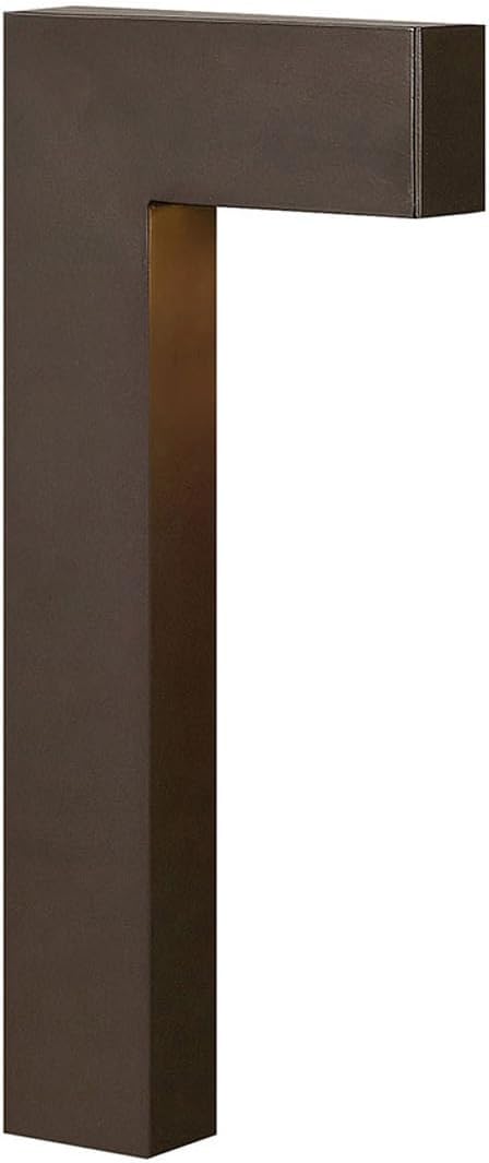 Hinkley Atlantis 15014BZ-LL Small LED Low Voltage Landscape Pathway Light - 12v, Dimmable, Aluminum, Safe for Wet Conditions, Etched Glass Lens, Wiring Kit & Ground Spike Included - Bronze Finish