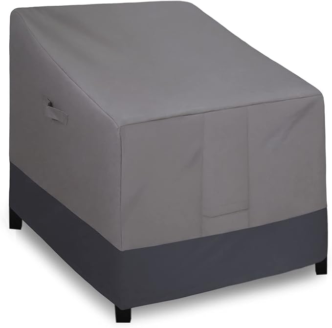 Easy-Going Outdoor Chair Cover Waterproof, Heavy Duty Patio Chair Cover, Windproof Outdoor Furniture Cover with Air Vent (1 Pack-35Wx38Dx31H inch, Gray/Dark Gray)