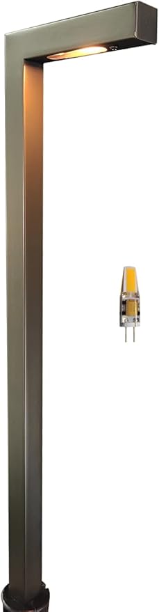 MALORY Low Voltage Landscape Path Lights with G4 Bulb(21.87" H),9-17V Brass Low Voltage LED Pathway Lights Outdoor,2700K Waterproof Landscape Lighting for Garden,Walkway,Driveway,Patio or Yard(P02)