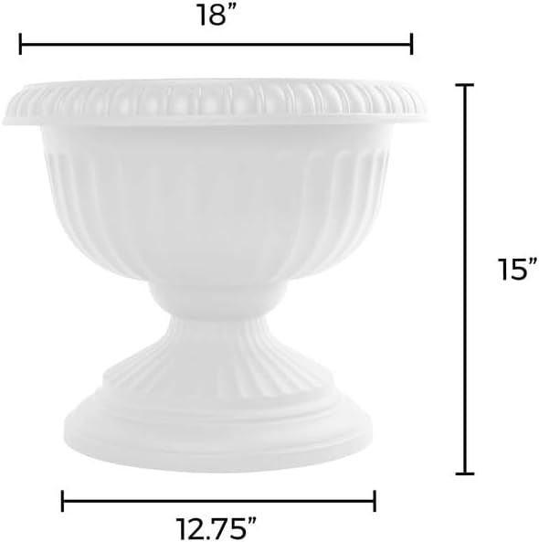 Bloem GU18-09 Grecian Urn Planter 18" Casper White