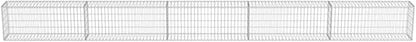 Galvanized Steel Gabion Wall with Covers, Gabion Mesh Wire Wall Panel Galvanized Steel Garden Stone Wire Basket Fencing Patio Decorative Fence, 236"x11.8"x19.7",-183