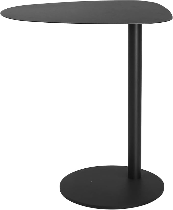 C Table End Table,Tray Metal Sofa Side Table, Accent Coffee, Waterproof and Anti-Rust Outdoor&Indoor Snack, Black (Model A)