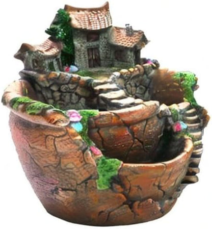 Fairy Garden Pot, Creative Plants Pot Succulent Plants Pot with Sweet House Flower Basket Planter Pot Garden Decoration