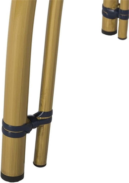 SAFAVIEH PAT4011A Outdoor Collection Kylie Navy and White Rattan Bistro Table