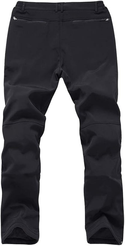 Gash Hao Mens Snow Ski Waterproof Softshell Snowboard Pants Outdoor Hiking Fleece Lined Zipper Bottom Leg