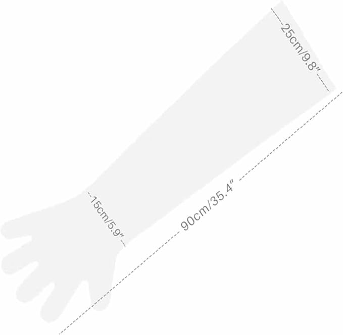 50pcs Disposable Long Plastic Gloves Veterinary Insemination Rectal Gloves Field Dressing Cleaning Household 35 inch Length Full Arm Long Sleeve for Non-Contact Work