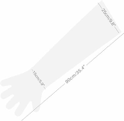 50pcs Disposable Long Plastic Gloves Veterinary Insemination Rectal Gloves Field Dressing Cleaning Household 35 inch Length Full Arm Long Sleeve for Non-Contact Work