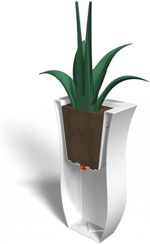 Pemberly Row Polyethylene Resin 30" Tall Tulip Planter in Black