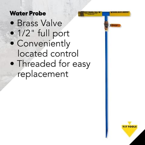 T&T Tools 48 Inch Water Probe - Steel Deep Root Irrigator for Trees - Professional Drip Irrigation Tool with Self Drilling Tip- Brass Valve -Deep Drip Watering Stakes for Efficient Deep Root Hydration