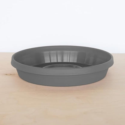 Bloem Terra Resin Saucer Tray: 9.25" Bottom Width - Charcoal - Matte, Durable, Ribbed Bottom, Indoor and Outdoor, Fits 12" Terra Pots