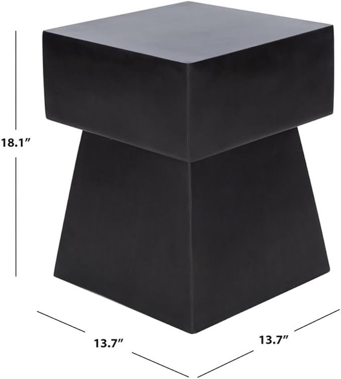 SAFAVIEH Outdoor Zen Black Mushroom Modern Concrete Accent Table