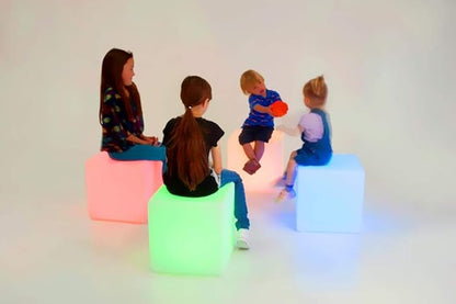 Mr.Go 14-inch LED Ball Light and 14-inch LED Cube Light Bundle, Rechargeable, Remote Control, Dimmable 16 RGB Colors 4 Modes, Waterproof, Great as Night Light Mood Lamp Ambient Lighting Decorations