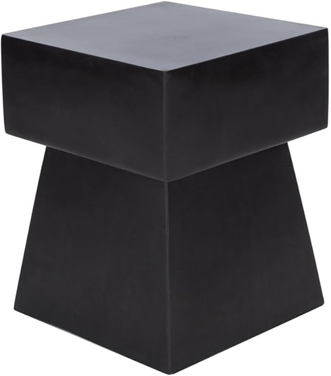 SAFAVIEH Outdoor Zen Black Mushroom Modern Concrete Accent Table