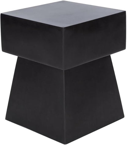 SAFAVIEH Outdoor Zen Black Mushroom Modern Concrete Accent Table