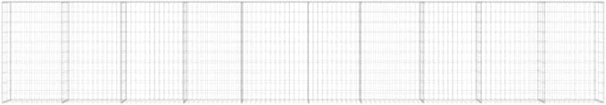 Galvanized Steel Gabion Wall with Covers, Gabion Mesh Wire Wall Panel Galvanized Steel Garden Stone Wire Basket Fencing Patio Decorative Fence, 236"x11.8"x39.4",-184