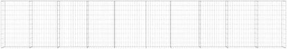 Galvanized Steel Gabion Wall with Covers, Gabion Mesh Wire Wall Panel Galvanized Steel Garden Stone Wire Basket Fencing Patio Decorative Fence, 236"x11.8"x39.4",-184